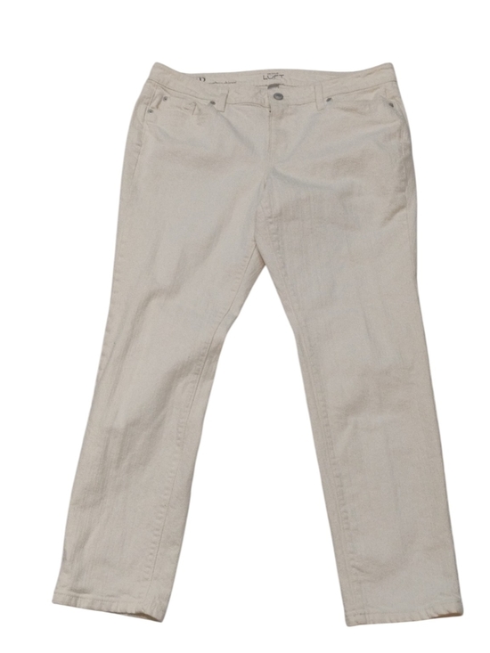 LOFT Denim - Ann Taylor Loft Light Beige Straight-Leg Jeans Modern Skinny 14 P